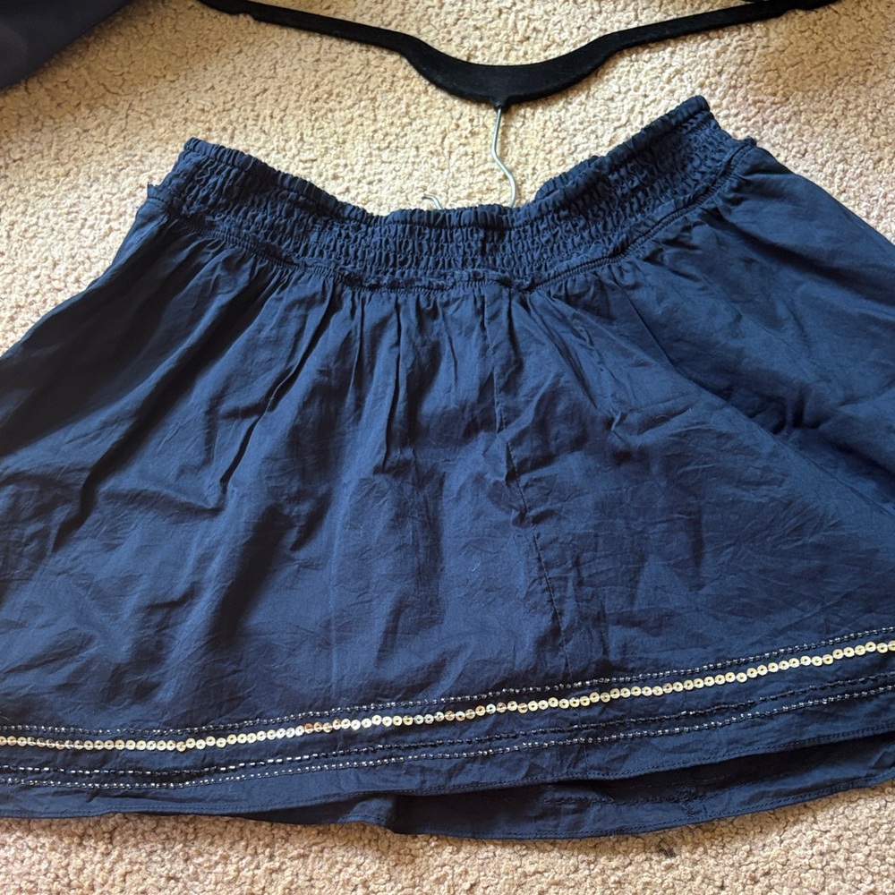 American Eagle Outfitters Dark Blue Mini Skirt with Sequin Accent
